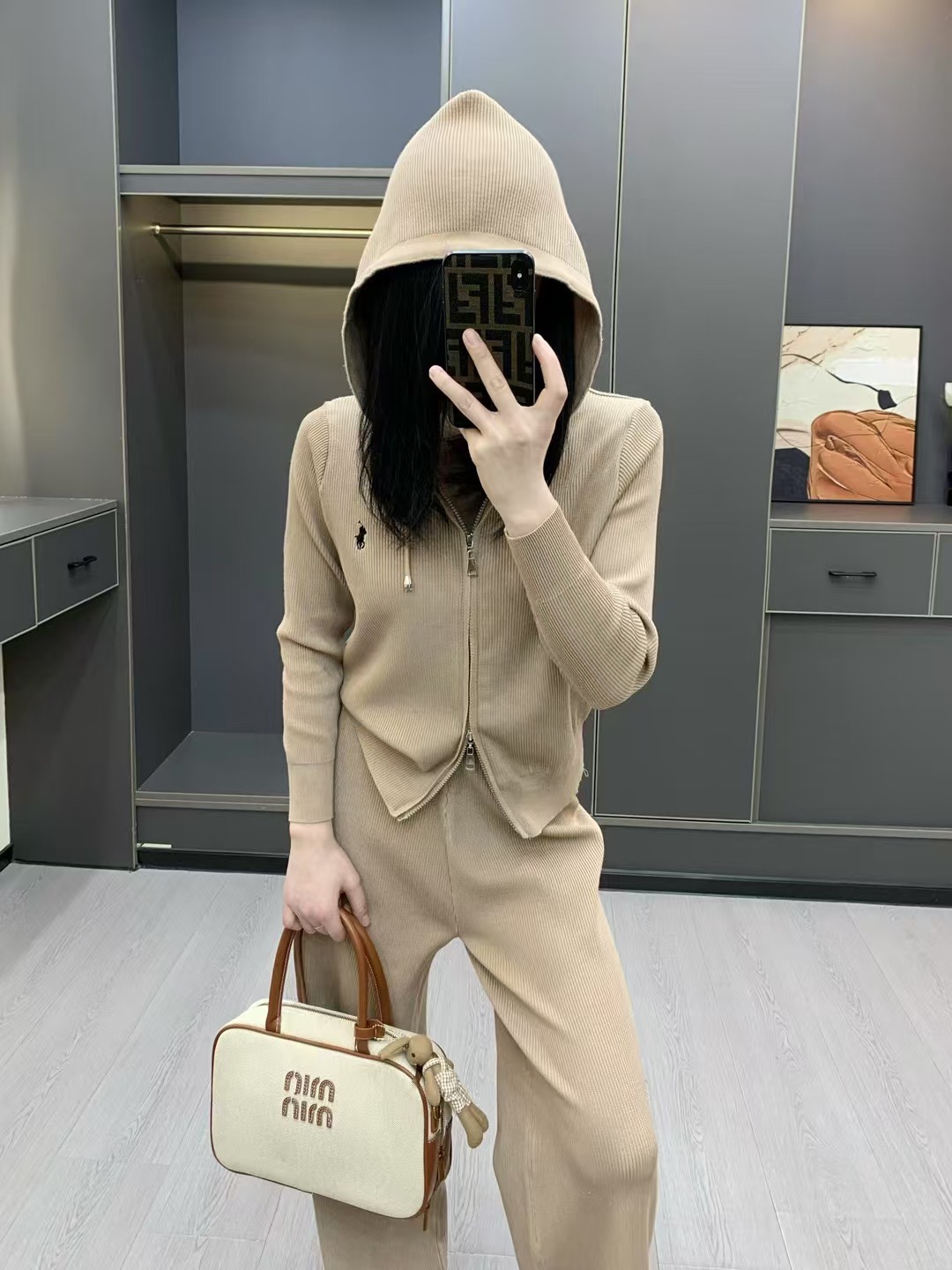 250RL/Raff embroidered hooded knitted sweater with pants suit upper body super age-reducing and versatile‼️