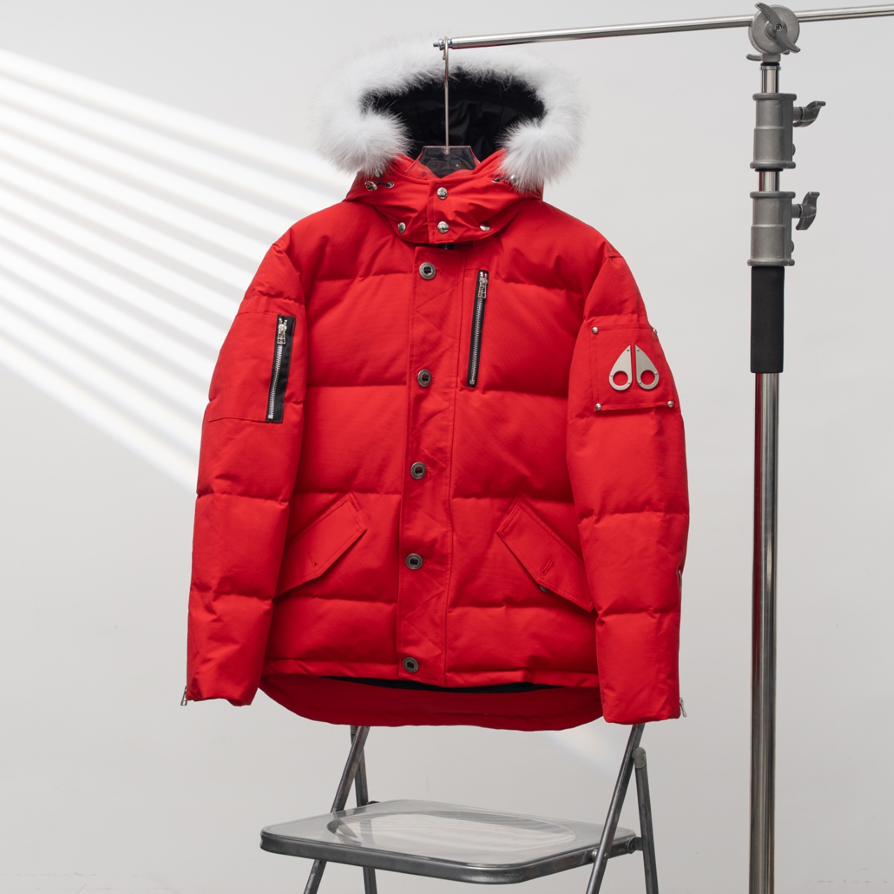 Factory direct supply 590MOOSE KNUCKLES丨Canadian Scissors 06 hooded fur collar down jacket color: red