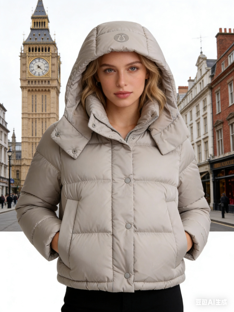 Linen Gray Lululemon Puff Four-Panel Down Jacket