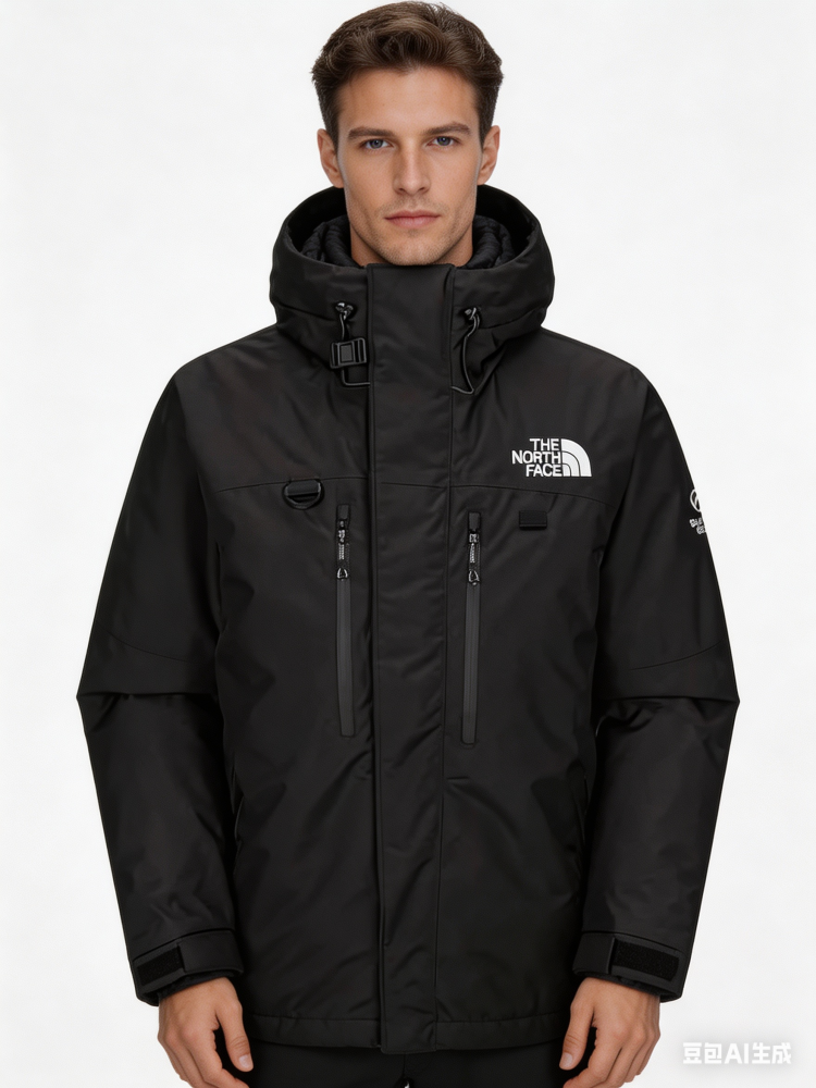 The North Face Himalayan Zip-In Park Jacket, Down Jacket, Winter Men's, Black (BLK)